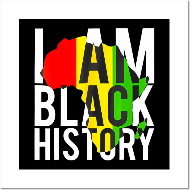 I Am Black History Month African American Pride Celebration Wall Art by huldap creative